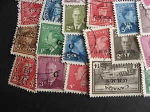 Canada 39 different used official overprinted or perfin stamps, nice group here!