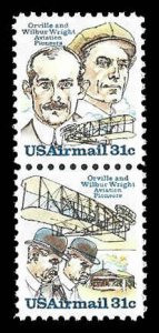 PCBstamps    US C91/92a Pair 62c(2x31c)Wright Brothers, MNH, (10)