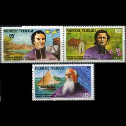 FR.POLYNESIA 1987 - Scott# 471-3 Missionaries Set of 3 NH