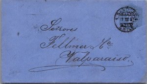 SCHALLSTAMPS CHILE 1897 POSTAL HISTORY STATIONERY COVER ADDR VALPARAISO CANC STG