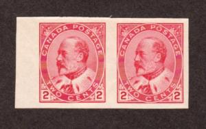 Canada # 90a Mint NH Imperf Pair!