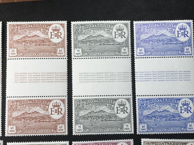 MONTSERRAT # 483A-483J-MINT/NEVER HINGED-COMPLETE SET OF GUTTER PAIRS----1982