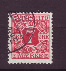 J3253 JL stamps 1907 denmark used #p3 $2.50v newspaper