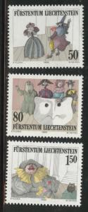 LIECHTENSTEIN Scott 823-825 MNH** 1985 Theater character set