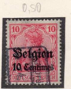 Germany Belgien Optd 1914 Early Issue Fine Used 10c. Surcharged 215803