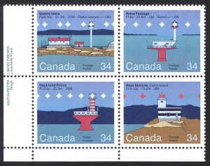 Canada Sc# 1066a MNH PB LL 1985 34c Canadian Lighthouses