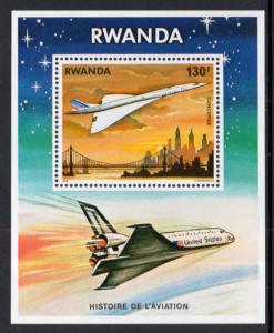 Rwanda 893 Airplane Souvenir Sheet MNH VF