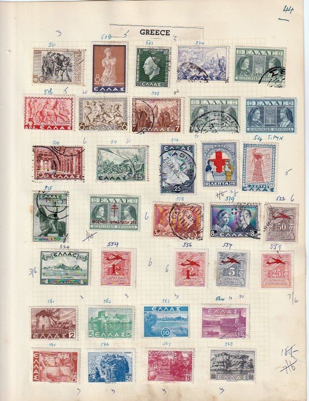 GREECE Useful OLD/MID M&U On Pages (Aprx 220 Items) Goy3132