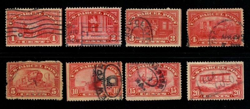 US Stamps Collection - Parcel Post set - Scott #Q1-Q8 Used $64