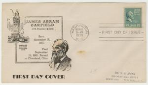 #825 FDC - James A Garfield Prexie - Reid Cachet