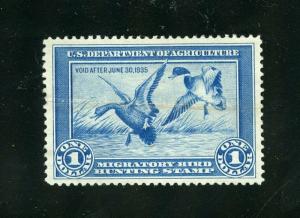 UNITED STATES DUCK STAMP SCOTT#RW1 MINT NO GUM--SCOTT VALUE $175.00