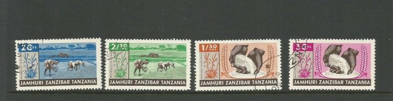 Zanzibar 1965 Agricultural Development Used Set SG 452/455