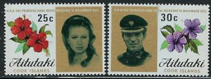 Aitutaki 77-78 MNH 1977 Princess Anne Wedding (fe7355)