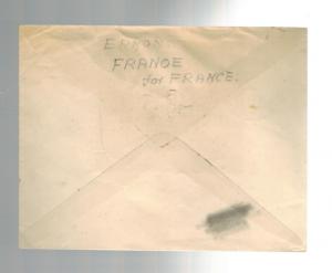 1944 Pondichery French India Cover Overprint Error stamp Free France Block # 170