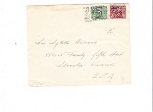 POSTAL HISTORY NETHERLANDS WORLD WAR 2 NAZI CENSORED COVER TO WISCONSIN USA PH20