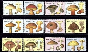 Bhutan 713-24 MNH 1989 Mushrooms