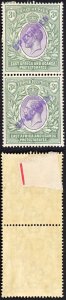 KUT SG55s KGV 3r Violet and Green opt Specimen locally PAIR 1 x U/M