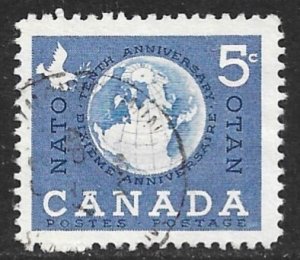 CANADA 1959 NATO 10th  Anniversary Issue Sc 384 VFU