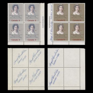 Canada 1973 (MNH) Royal Visit imprint blocks signed by designer ✔️