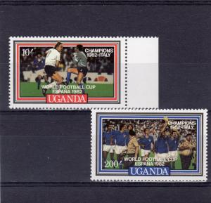 Uganda 1982 Sc# 359A-C 1982 World Cup Winners Italy Set (2)+1 SS MNH VF