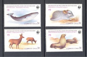 Chile 1984, WWF, Animals 4v, MNH