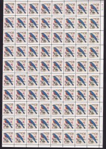 Scott #2477-2478 Eastern Bluebird & Kestrel Partial Sheet of 80 Stamps - MNH