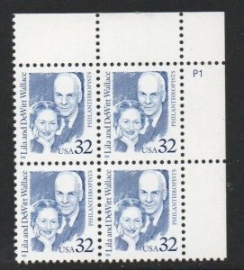 ALLYS US Plate Block Scott #2936 32c Lila & DeWitt Wallace [4] MNH F/VF [STK]