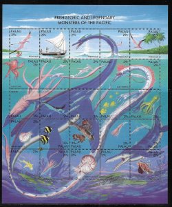 Palau 318 Prehistoric and Legendary Sea Creatures Unused Hinged c.v $14 30% c.v.