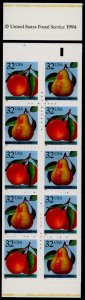 USA 2488a Booklet BC59 MNH Peaches & Pears