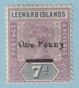 LEEWARD ISLANDS SG 14a  MINT HINGED OG * DOUBLE OVERPRINT - VERY FINE! - LCP