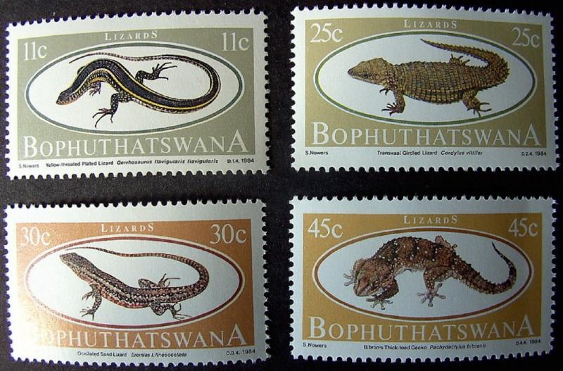 1984 Lizard MNH Stamps from South Africa (Bophuthatswana)