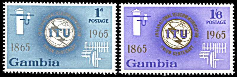 Gambia 210-211, MNH, Centennial of International Telecommunications Union