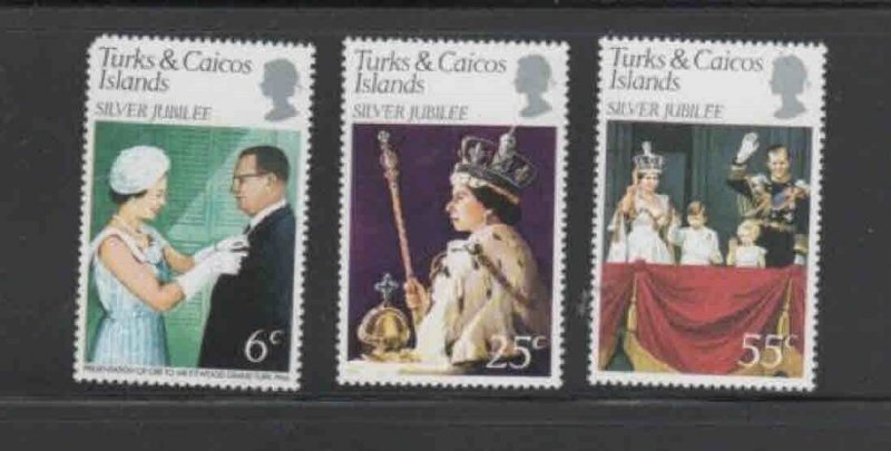 TURKS & CAICOS ISLANDS #321-323 QEII SILVER JUBILEE MINT VF NH O.G