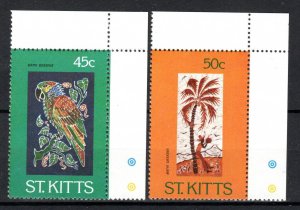 St Kitts 1984 45c and 50c Batik Designs (1st series) inverted wmks