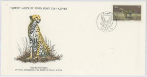 South Africa 465 1976 Cheetah. Animals. Fauna. U/A World Wildlife Fund FDC.