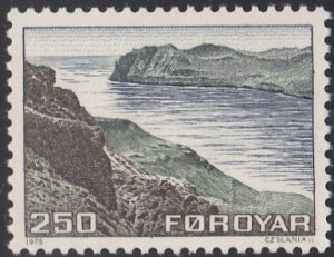 Faroe Islands 1975 MNH Sc #16 250o View of Streymoy and Vagar