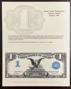 BEP B192 Souvenir Card $1 Silver Certificate - Canceled and Uncanceled