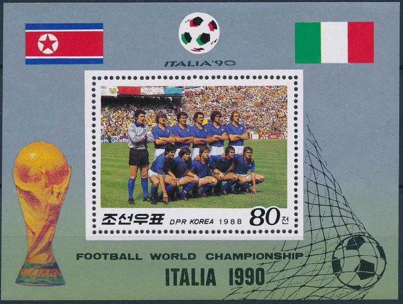 1988 Korea, North 2917/B234 1990 World championship on football of Italien