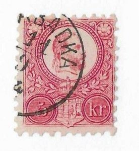 Hungary Sc #3a 5kr  brick red used VF