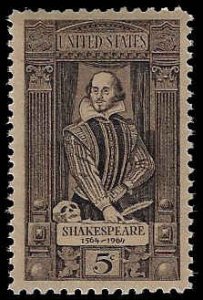 U.S. #1250 MNH; 5c William Shakespeare (1964) (3)