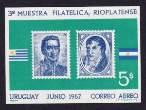 Uruguay Flags River Plate Philatelic Exhibition MS 1967 MNH SC#C319 SG#MS1342