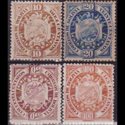 BOLIVIA 1894 - Scott# 43-6 Arms 10-100c LH