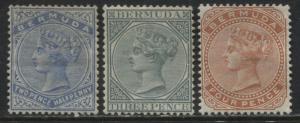 Bermuda QV 1884-1904 2 1/2d, 3d, & 4d mint o.g.