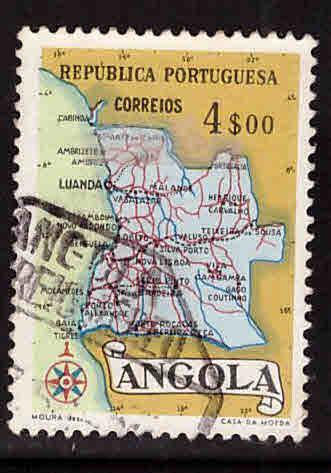 Angola  Scott 391 Used map stamp