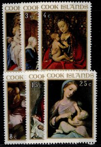 COOK ISLANDS QEII SG256-261, 1967 Renaissance paintings set, NH MINT.