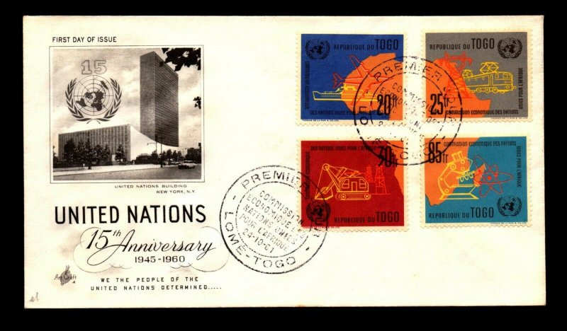 Togo 1960 UN 15th Anniversary FDC - L9079 