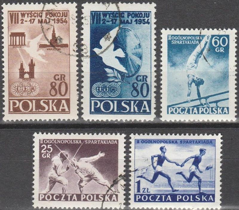 Poland #620-1, 628-30 F-VF Used CV $2.80 (SU4849)