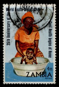 ZAMBIA QEII SG199, 1973 4n mother washing baby, FINE USED. Cat £23.