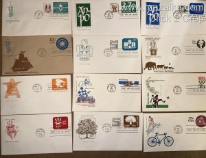 US ENVELOPES FDCs BIG COLLECTION SET 50 DIFFERENT FARNAM 1946-1991 UNADDRESSED