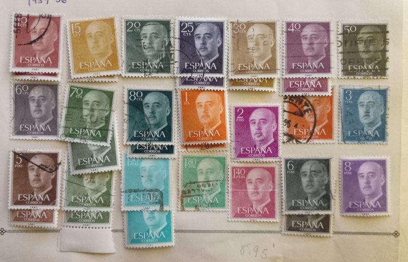 Spain 1954-1956 Accumulation General Franco Duplicates (33) Used + MH Selection